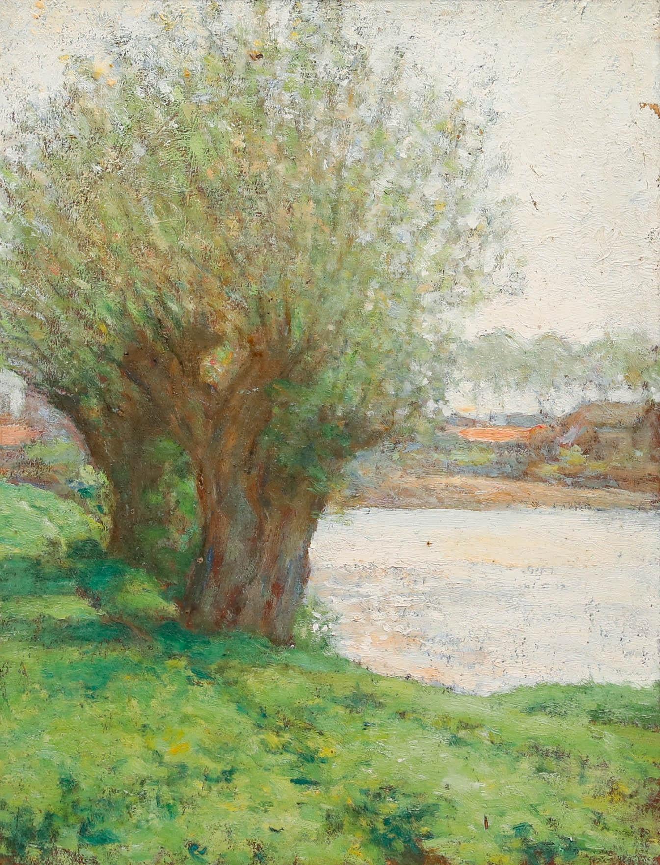 Edouard Plisson - Mid 20th Century Oil, The Willows - Painting by Unknown