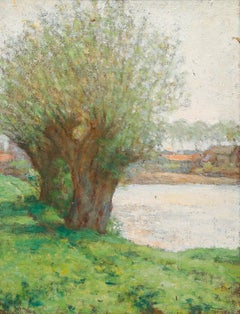 Edouard Plisson - Mid 20th Century Oil, The Willows