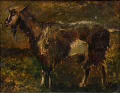Edouard Woutermaertens (1819-1897) - Mitte 19. Jahrhundert Öl, Ziege auf einer Wiese
