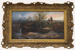 Antique  Edward Adveno Brooke (1821-1910) - Mid 19th Century Oil, Stalking by the River