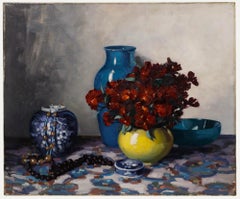 Edward Hartley Mooney (1877-1938) - Oil, Flowers in a Yellow Vase