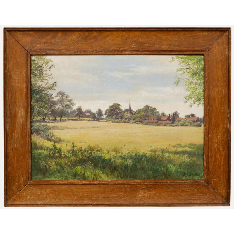 Edward J. Waters - Öl des 20. Jahrhunderts, Shenfield Church
s, Brentwood