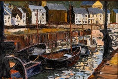 Edward Morris (1919-1996) - Framed 20th Century Oil, Boats in a Harbour