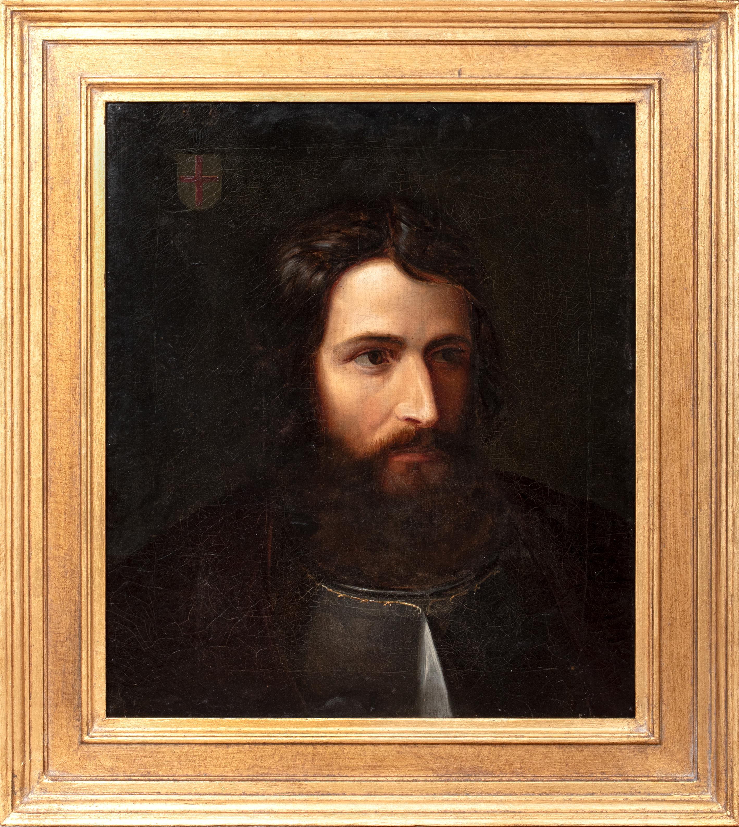 Unknown Portrait Painting - Edward Of Woodtsock (1330-1376), The Black Prince 19th Century  Pre-Raphaelite
