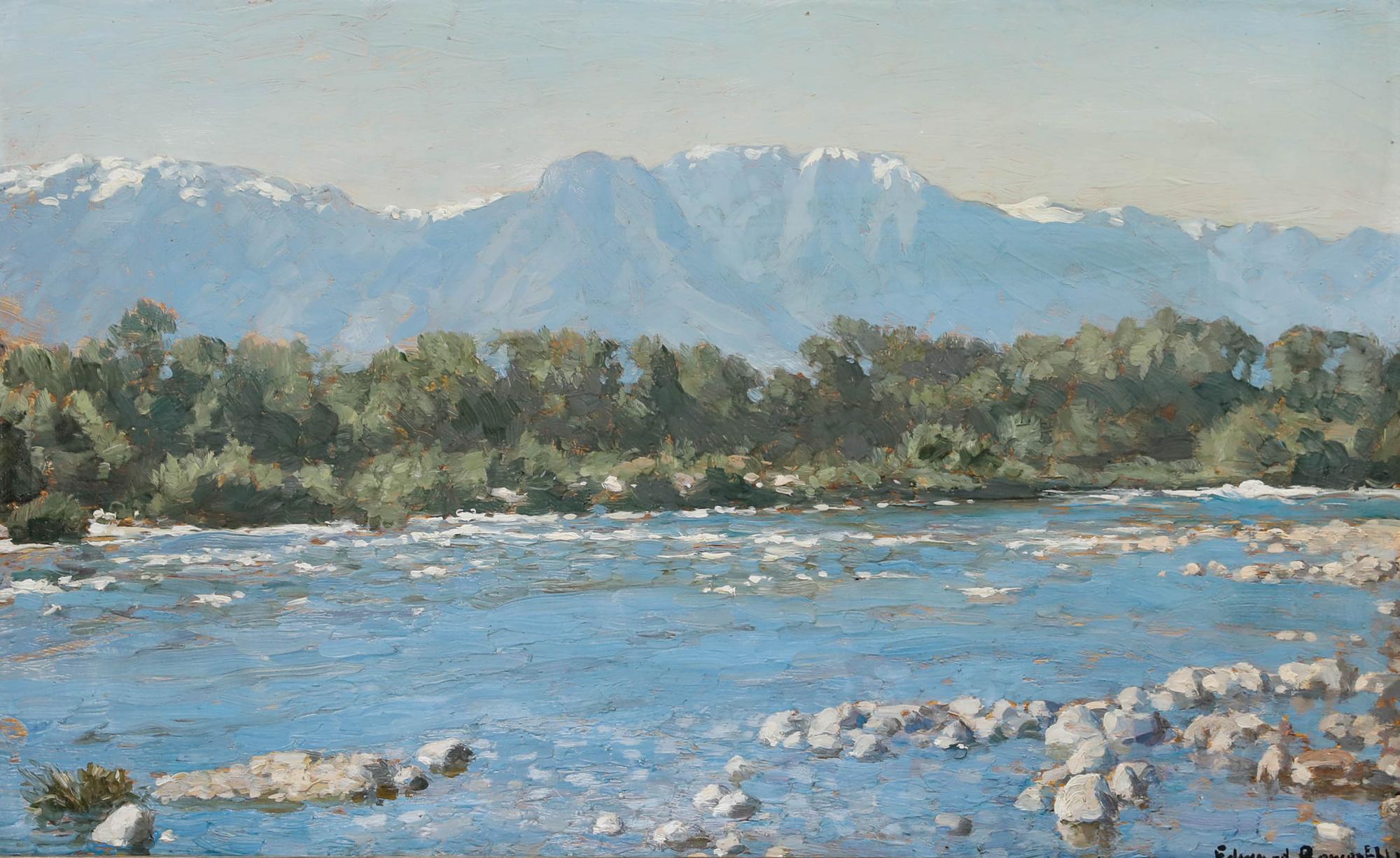 Edward Roworth (1880-1964) - 1949 Oil, Snow on the Hex River Mountains - Painting by Unknown