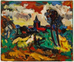 Used Eef van Brakel (1930-2014) - 20th Century Oil, Church Landscape