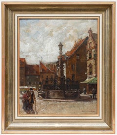 Egon Baumann - Gerahmtes Öl des frühen 20. Jahrhunderts, St. Johanner Markt