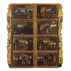 Eight Canvas with Life Scenes of St. Antony 17th Century