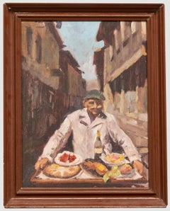 Elaine Blamey - Framed Early 20th Century Oil, Food Cometh