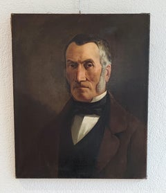 Elegant Man Oil Painting on Canvas, 19th Century, Unframed, 59x48 cm