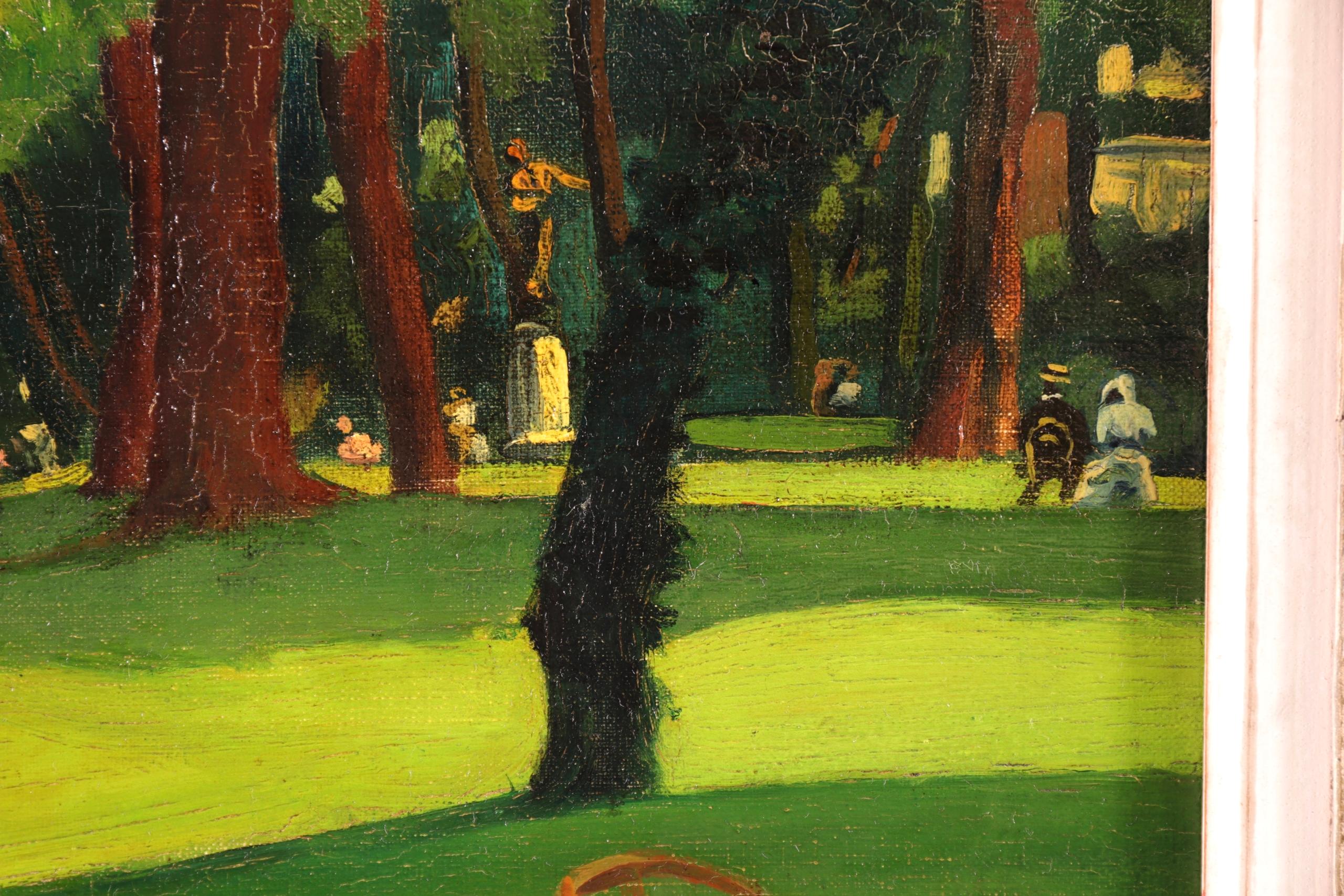 Elegante au Parc – Franz�ösische impressionistische Schule des Impressionismus, Figur in Landschaft  7