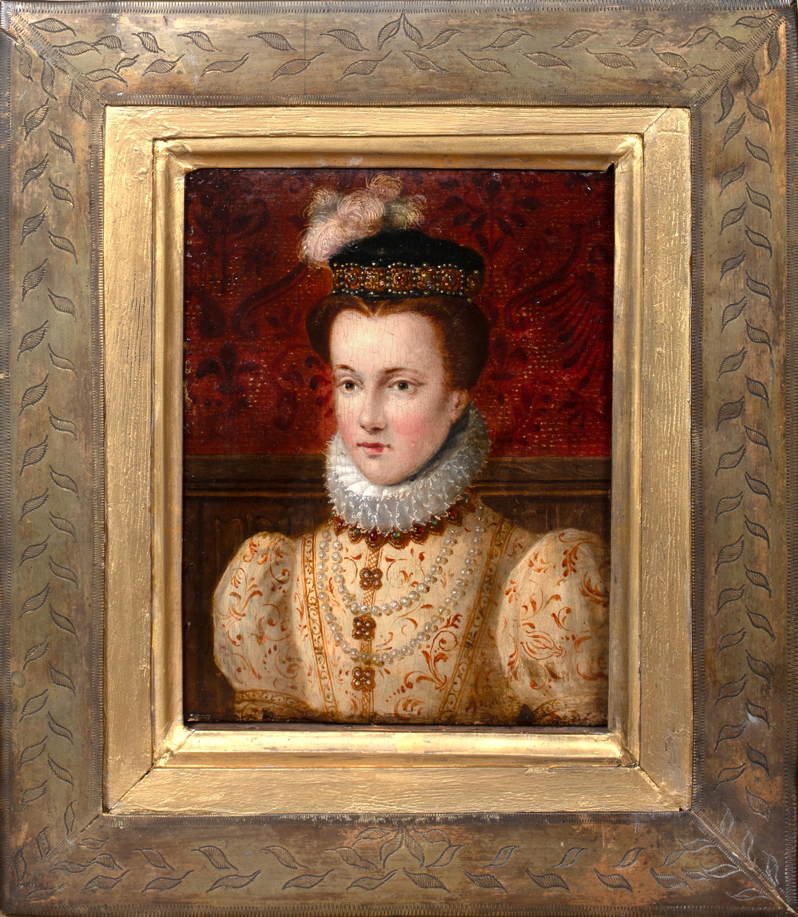 Portrait Painting Unknown - Elisabeth Of Austria, Queen Of France (1554-1592), 16th Century  Francois Clouet