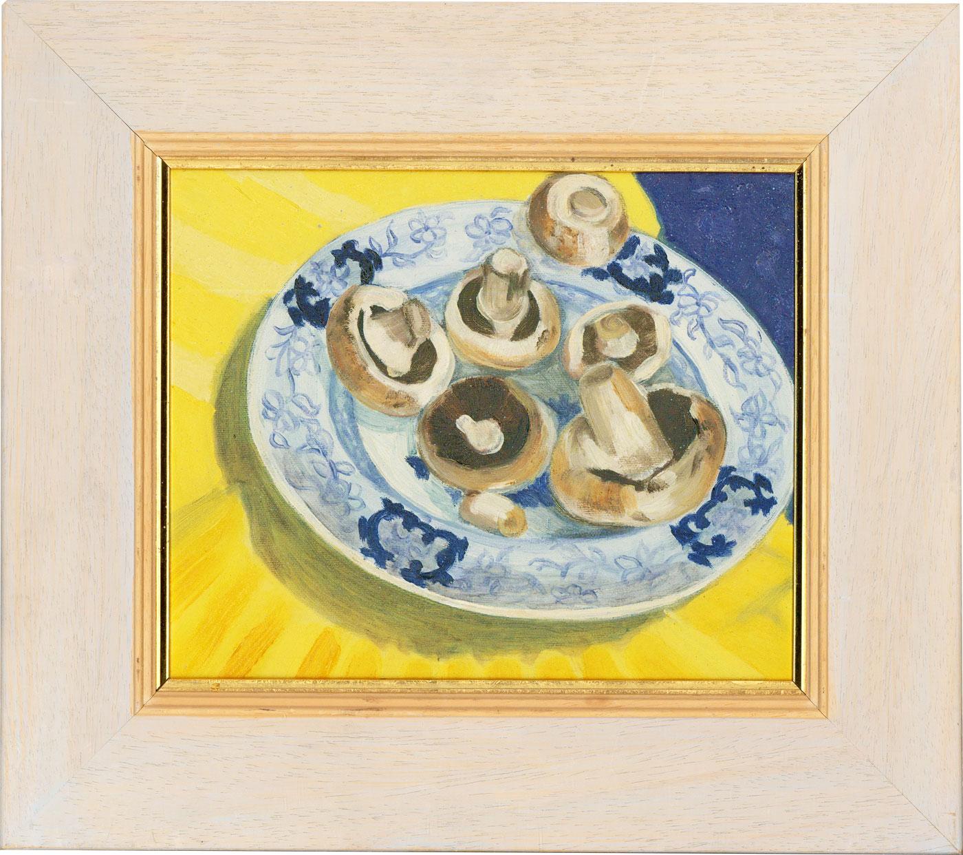 Unknown Still-Life Painting - Elizabeth Dale Powell - Framed Contemporary Oil, Champignon