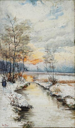 Ella Daser - Early 20th Century Oil, Winter Landscape