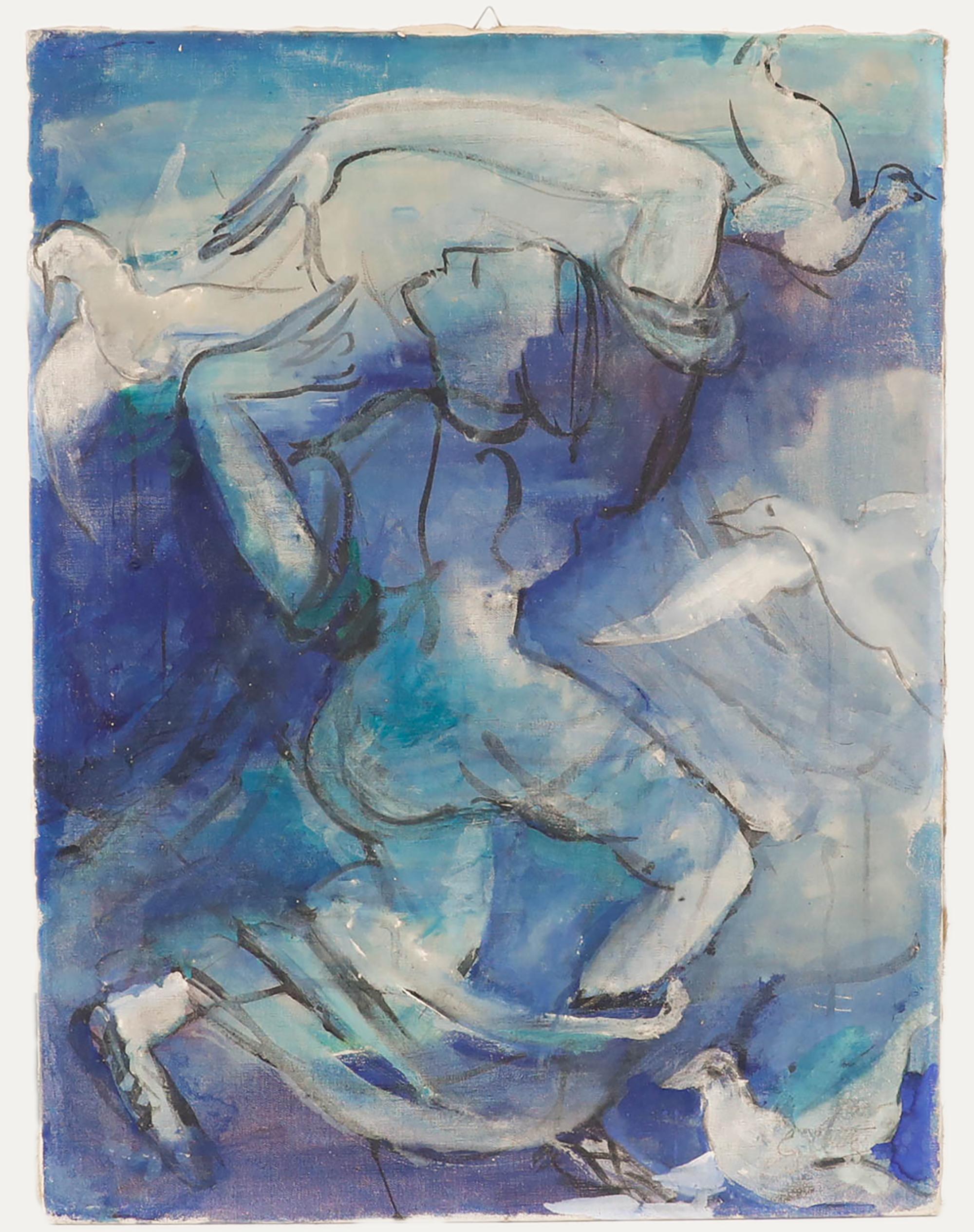 Ella W. Luetz – Ölgemälde, rhythmische Tänzerin, 20. Jahrhundert – Painting von Unknown