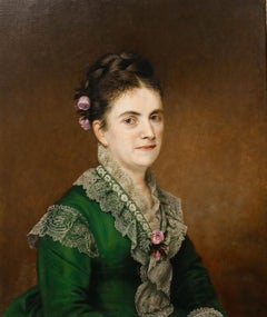 Ellen Stevens Bromley Phillips - Escuela Americana 1873 Óleo, La mujer del artista