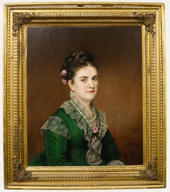 Ellen Stevens Bromley Phillips - Escuela Americana 1873 Óleo, La mujer del artista