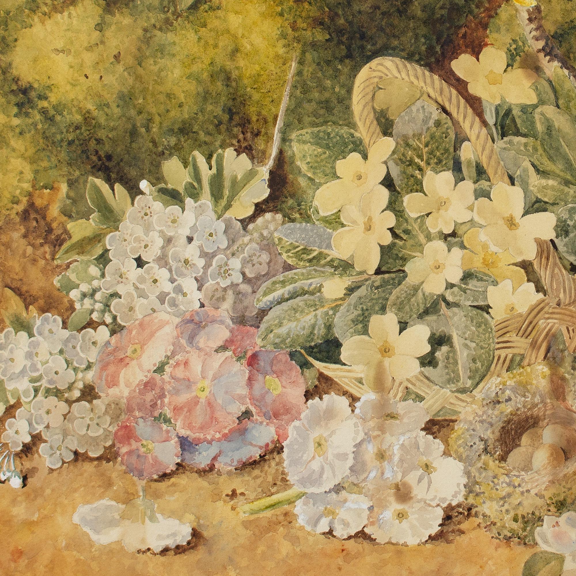 Eloise Harriet Stannard (Follower), Nature morte avec nid d'oiseau et fleur en vente 2