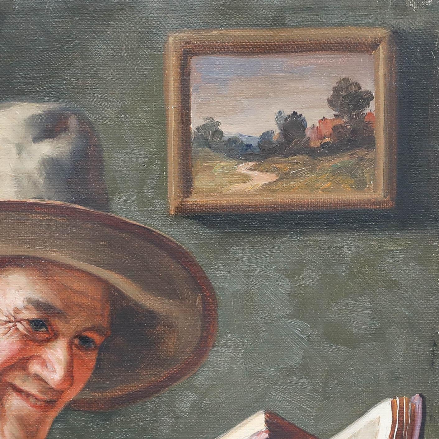 Un dipinto a olio originale del pittore tedesco di ritratti e figure Emil Kuhlmann-Reher (1886-1957). Firmato in basso a destra. Su tela su barelle. 