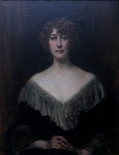 Antique Emily Gertrude Lilias Muirhead - British Edwardian art portrait oil painting 
