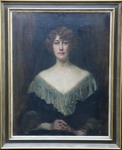 Antique Emily Gertrude Lilias Muirhead - British Edwardian art portrait oil painting 