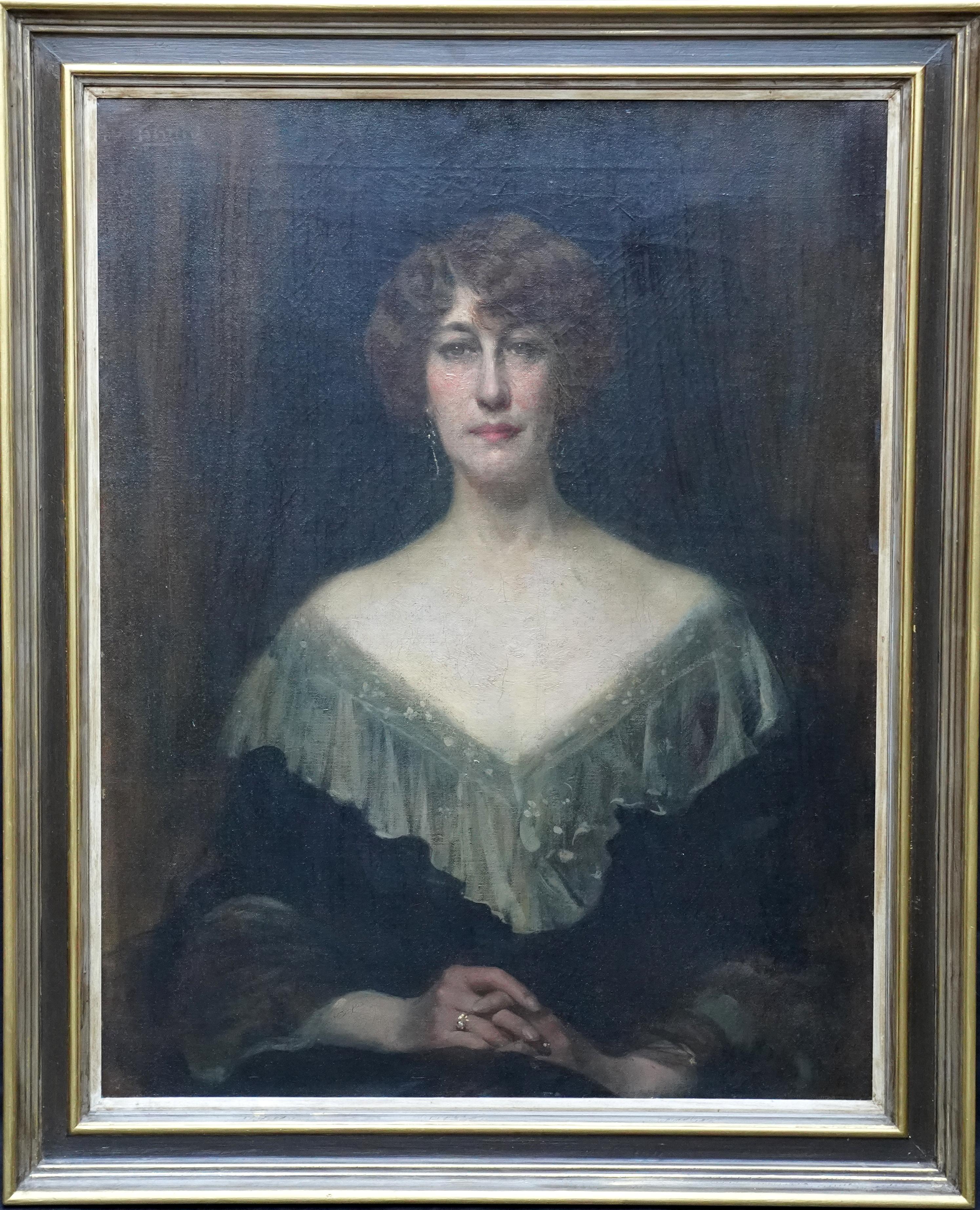 Unknown Portrait Painting - Emily Gertrude Lilias Muirhead - British Edwardian art portrait oil painting 