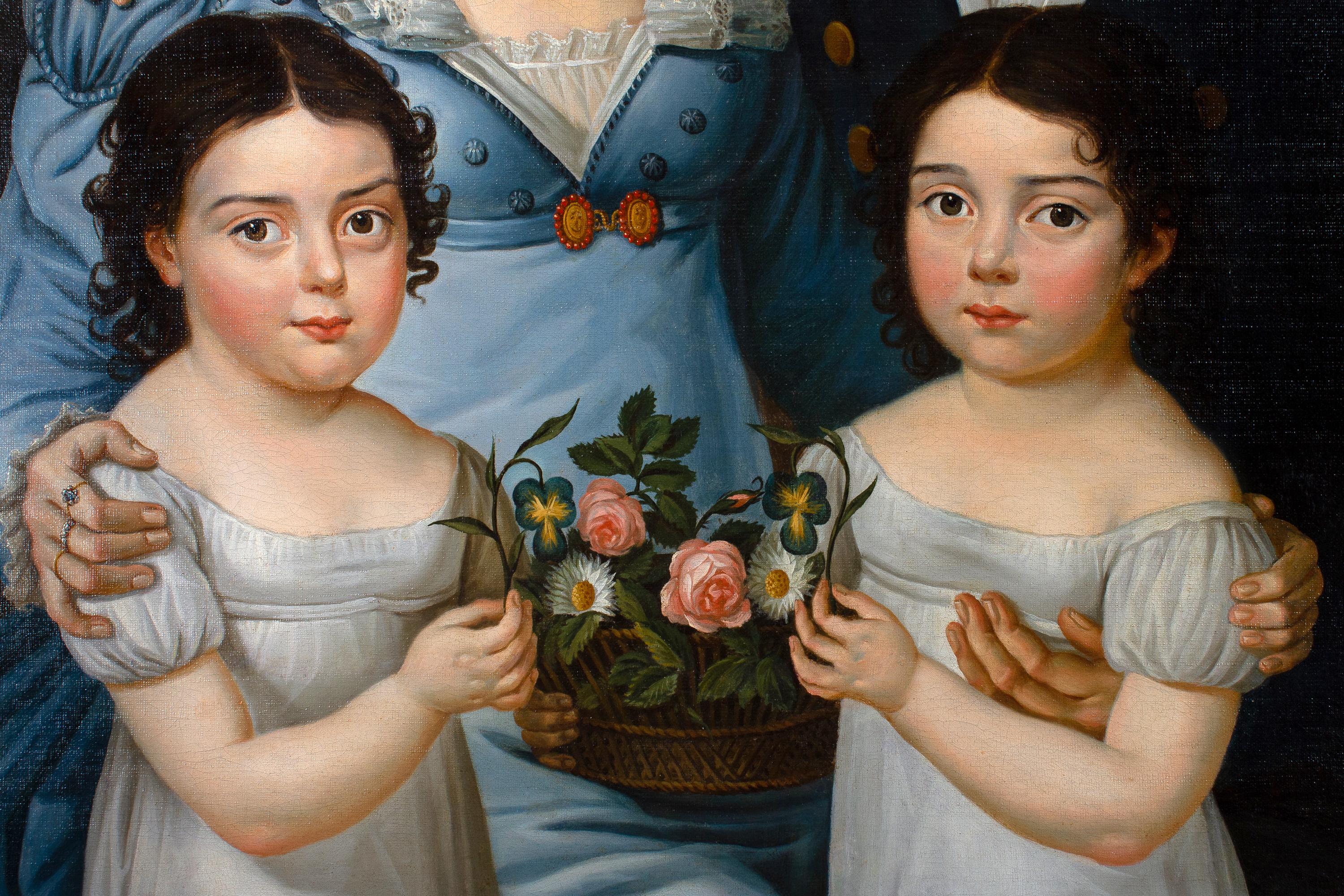 Empire French Family Portrait  Oil on Canvas 3