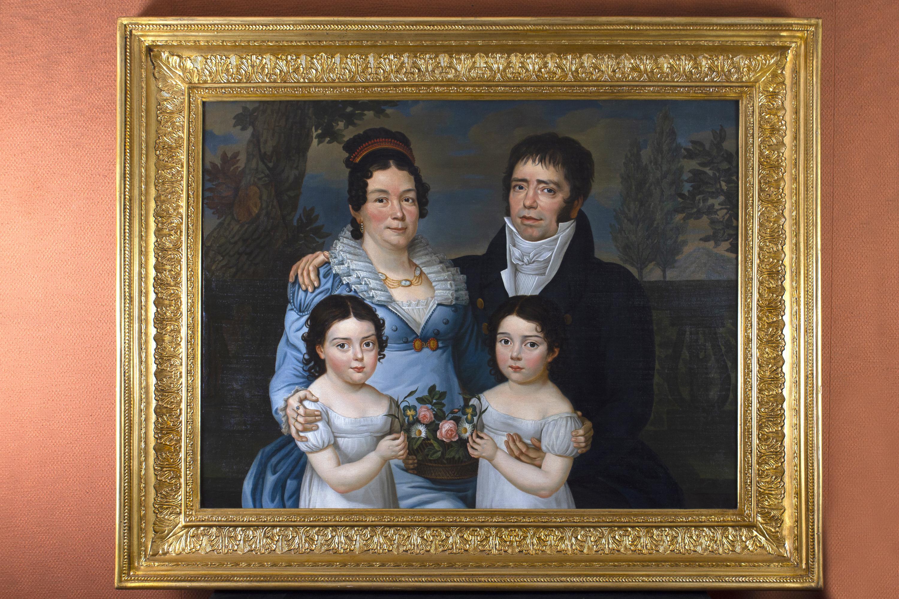 painted family portrait