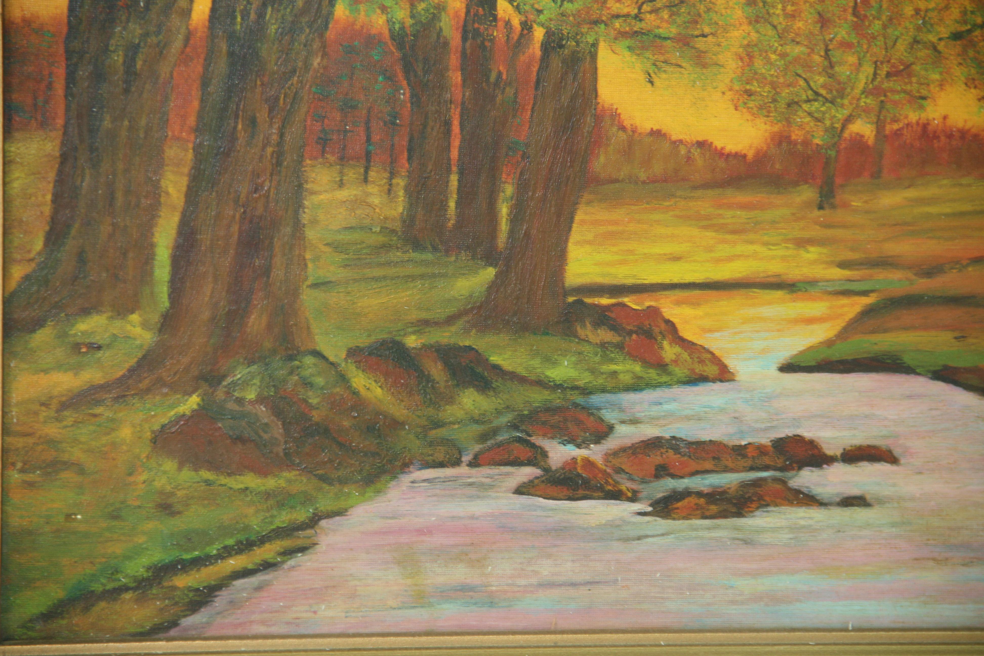 Waldlandschaft am Ende des Sommers im Angebot 4