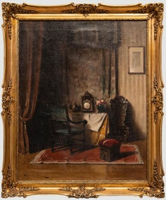Vintage Endre Komaromi-Kacz (1880-1969) - Mid 20th Century Oil, Interior with Antiques