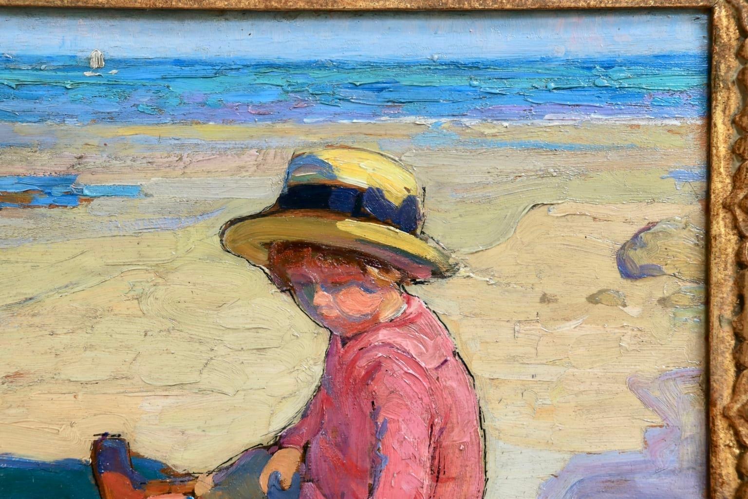 Enfant sur la Plage - French Impressionist School, Child in Coastal Landscape  2