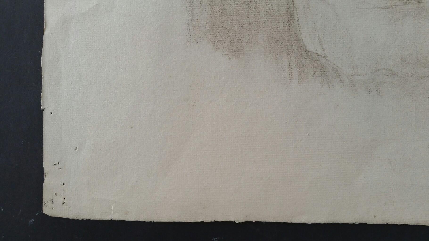 Esquisse au graphite d'un nu féminin couché (feuille recto-verso, une autre image similaire au verso)
par Henry George Moon (britannique 1857-1905)
sur papier d'artiste blanc cassé, non encadré
dimensions : feuille 15 x 21 pouces 

provenance : de