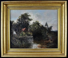 English Bucolic Landscape - Large 19th Century Country Painting John Constable