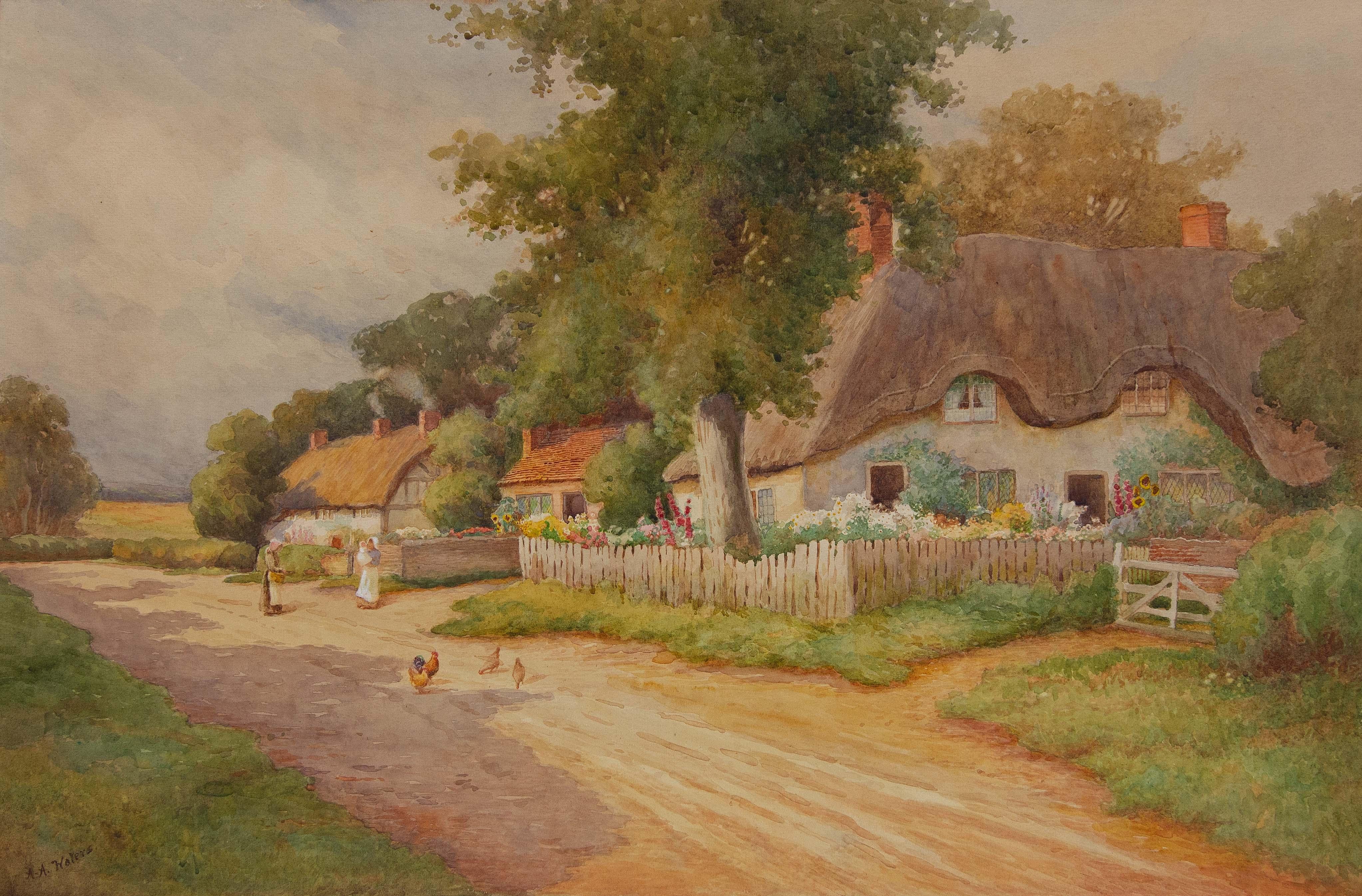 English Country Side Painting by Alfred A. Waters