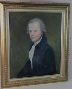English Gentleman Portrait, Oil on Canvas, Framed, 1950s, 19.5x23.5"