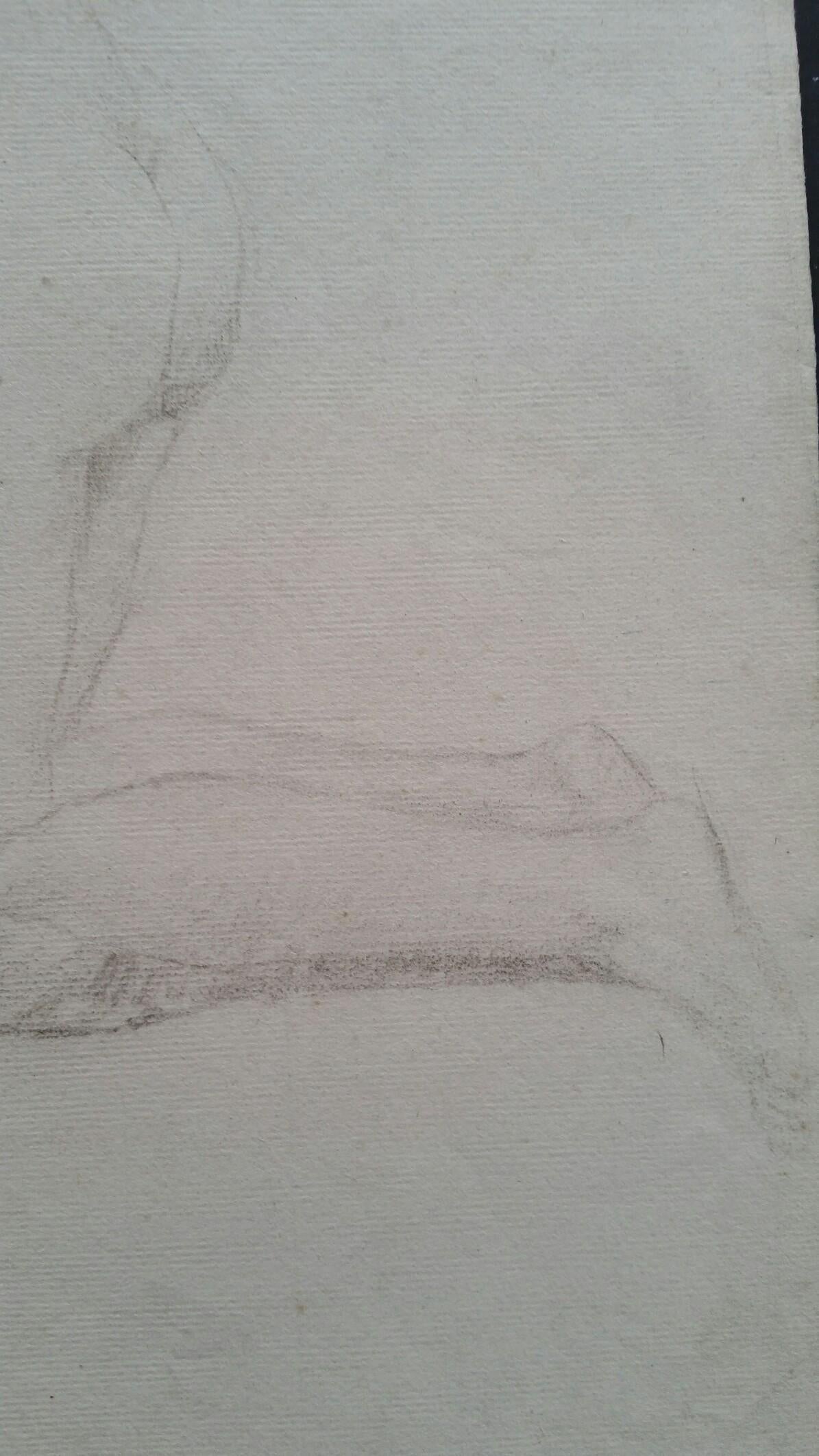English Graphite Sketch of a Female Nude, Kneeling
by Henry George Moon (British 1857-1905)
on off white artists paper, unframed
measurements: sheet 18.75 x 12 inches 

provenance: from the artists estate

Condition report: pin holes to corners
