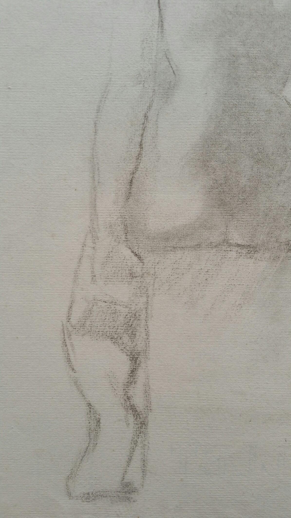 Esquisse à la mine de plomb d'une femme nue, vue de dos, assise.
par Henry George Moon (britannique 1857-1905).
sur papier d'artiste blanc cassé, non encadré.
Dimensions : feuille 18.75 x 12 pouces.

Provenance : de la succession de