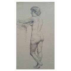 Esquisse de portrait au graphite d'une femme debout