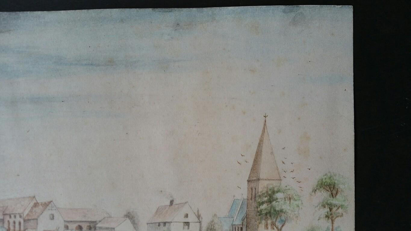 English Mid 19th Century Shooting Watercolour with Historical Notes For Sale 2