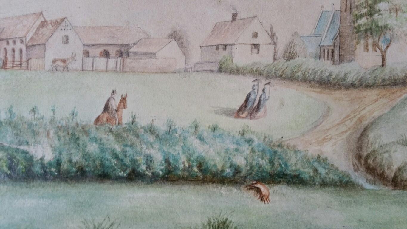 English Mid 19th Century Shooting Watercolour with Historical Notes For Sale 4