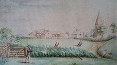 English Mid 19th Century Shooting Watercolour with Historical Notes