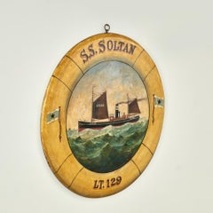 English Painting of the S. S. Soltan Steamship Signed G. Macey