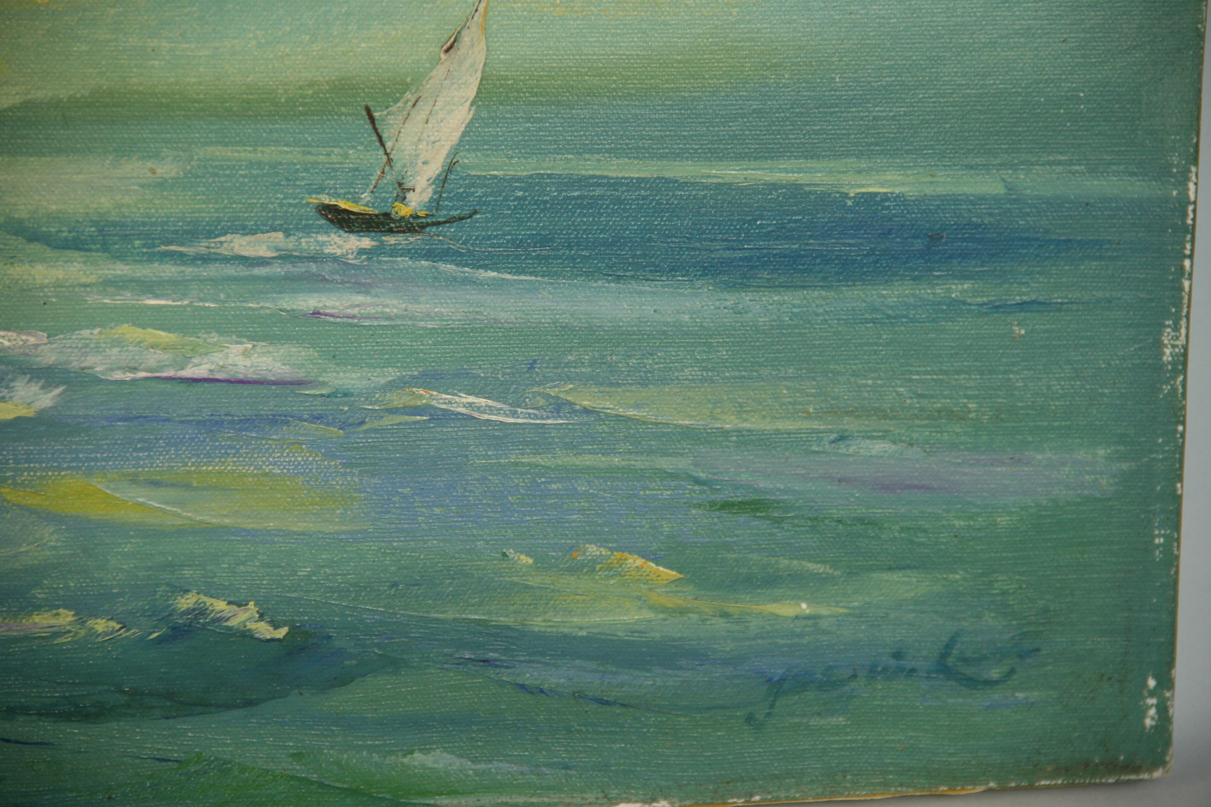 English Painting Sailing into The Wind For Sale 3