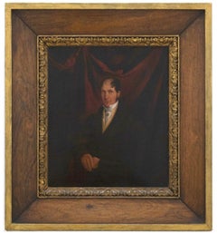 English Provincial School 19th Century Oil - Portrait of a Gentleman