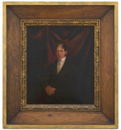 English Provincial School 19th Century Oil - Portrait of a Gentleman