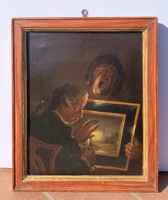 British satirical painter - 18th century figure painting - Connoisseur Tired Boy