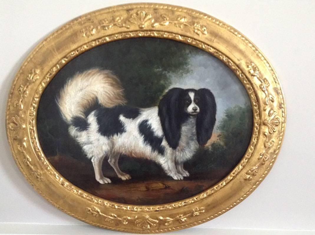 Unknown Animal Painting - English School 18th Century Spaniel in a Landscape