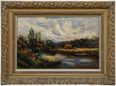 English School 1908 Oil - Over the River