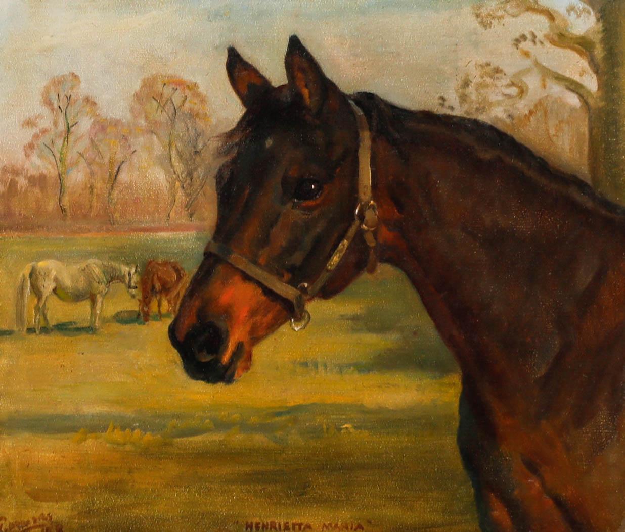 English School 1939 Óleo - Henrietta Maria - Painting de Unknown