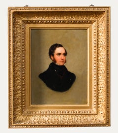 English School 19th Century Oil - Gentleman in Black Neckerchief